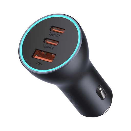 "Golden Contactor Pro USB + 2x USB-C automobilinis įkroviklis 65W tamsiai pilkos spalvos