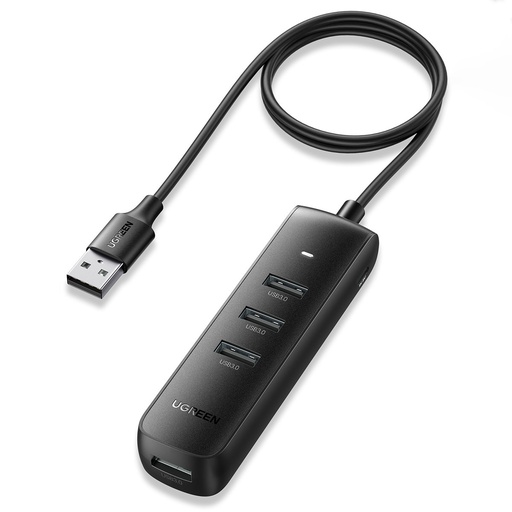 Prievadų skirstytuvas HUB USB-A - 4x USB 3.2 Gen 1 juodas