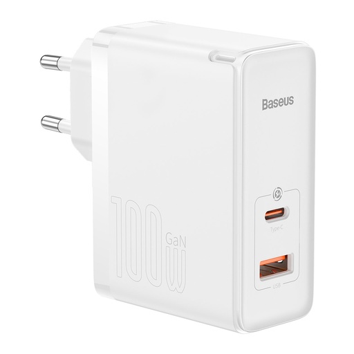 GaN5 Pro USB-C USB greitasis universalusis įkroviklis 100W PD QC AFC baltos spalvos