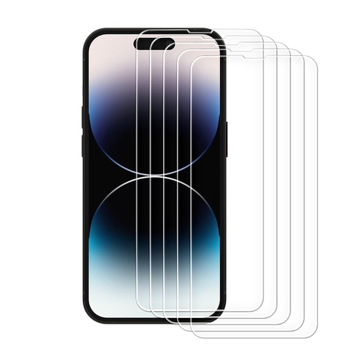 9H grūdintas stiklas "iPhone 14 Plus" visam ekranui "Knight 2.5D FS TG KIT" 5 vnt.