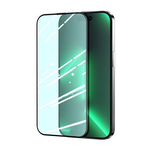 Žalias grūdintas stiklas "iPhone 14 Pro" su "Anti Blue Light" filtru visam ekranui "Knight