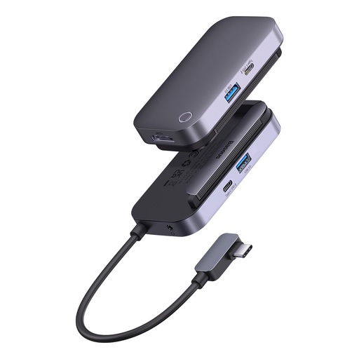 4-in-1 PadJoy HUB USB port splitter for tablet smartphone USB-C HDMI mini jack dark grey