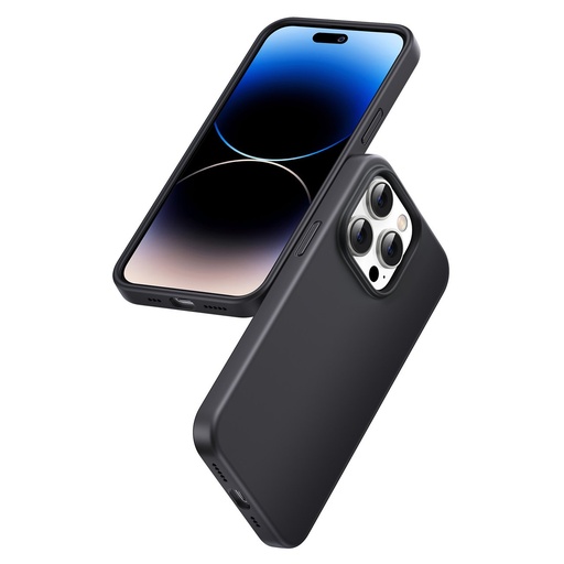 Flexible silicone phone case for iPhone 14 Pro Protective Case black