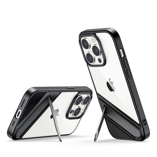 Rigid case with gel frame and built-in stand for iPhone 14 Pro black