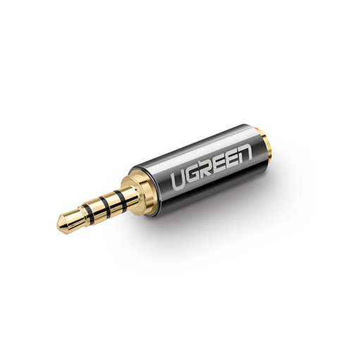 Adapterio kištukas garso adapterio lizdas iš 2,5 mm vyriško į 3,5 mm moterišką lizdą, juodas