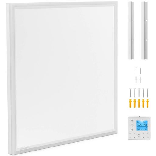 2in1 infraraudonųjų spindulių lubų šildymo plokštė + LED apšvietimo lempa 63x66cm 370W