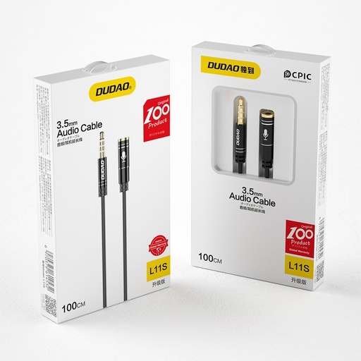 AUX pagarinājuma kabelis austiņām ar mikrofonu 3,5 mm mini ligzda 4 lauki melns