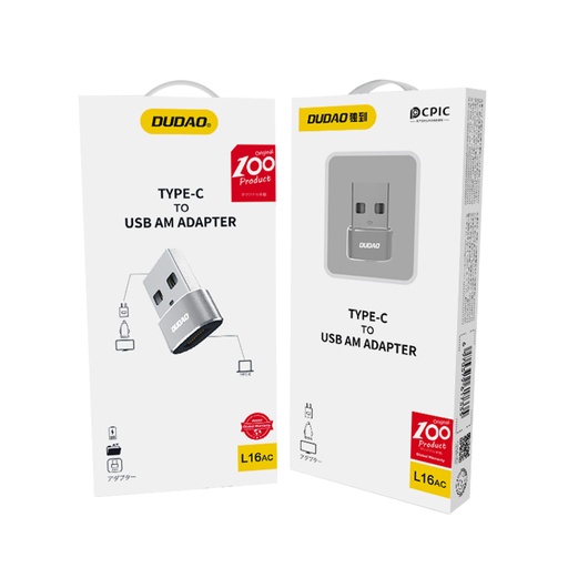 USB-C adapteris į įprastą USB juodos spalvos