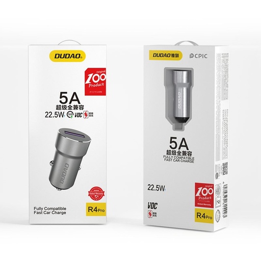 USB ātrais lādētājs cigarešu aizdedzinātāja ligzdai 5A 22,5W QC VOOC pelēks