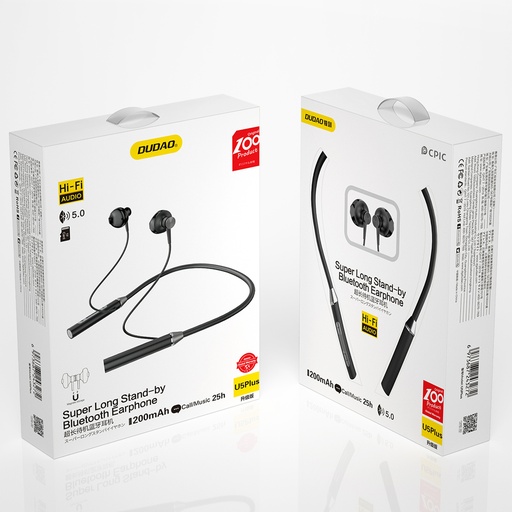 Į ausis dedamos "Bluetooth" belaidės ausinės U5Plus juodos spalvos