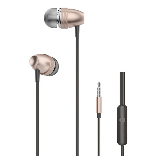 In-ear austiņas austiņas ar 3,5 mm mini ligzdu zelta krāsā