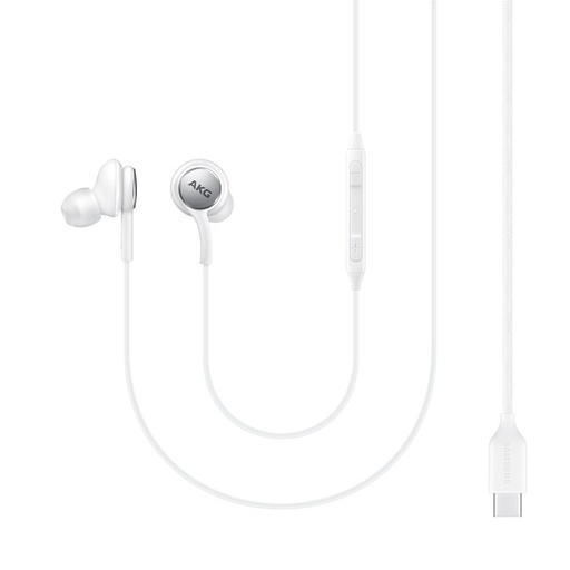 AKG vadu austiņas ausīs ar USB-C savienotāju, baltas krāsas