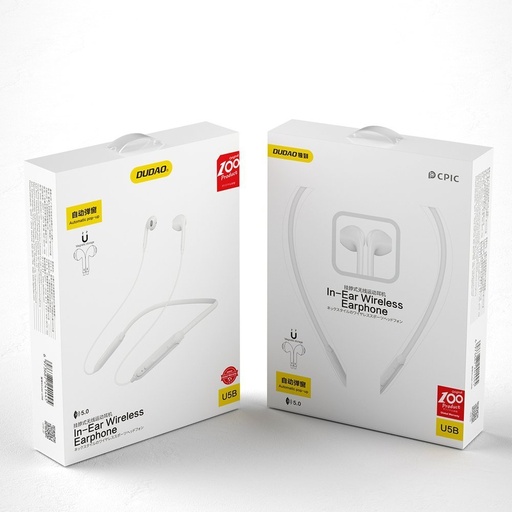 In-ear Bluetooth bezvadu austiņas ar magnētisko piesūcekni, baltas