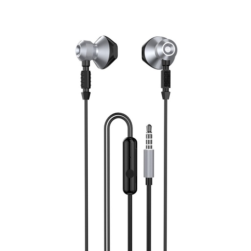 Metāla vadu austiņas 3,5 mm mini jack pelēkas krāsas