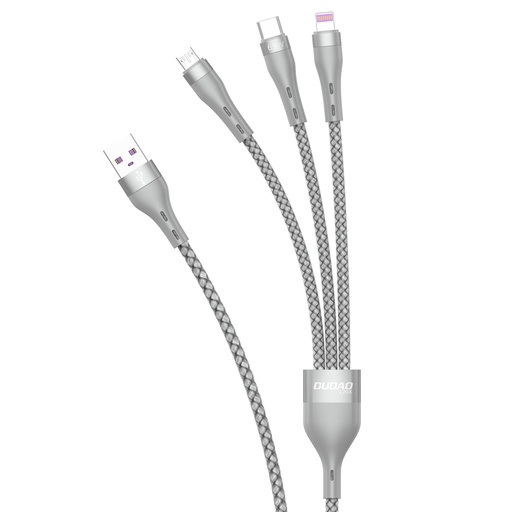 3v1 kabelis USB - Lightning microUSB USB-C 65W 1,2 m pelēks