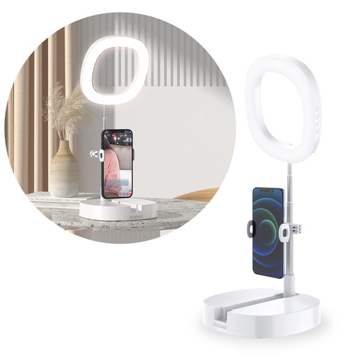 Statīvs + LED ring zibspuldzes komplekts YouTube video ierakstīšanai TikTok white