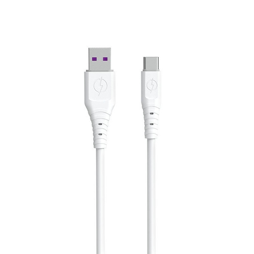 Lankstus USB - USB-C 6A 1m kabelis, baltas