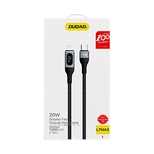 "iPhone" greitojo įkrovimo kabelis USB-C - Lightning PD 20W 1 m juodas