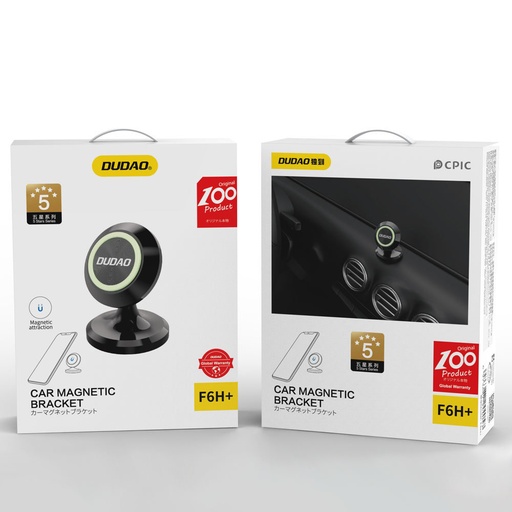 F6H+ magnetinis automobilio laikiklis telefonui ant prietaisų skydelio, juodas